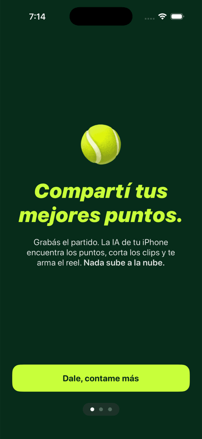 Onboarding de PadelVex: tus mejores puntazos